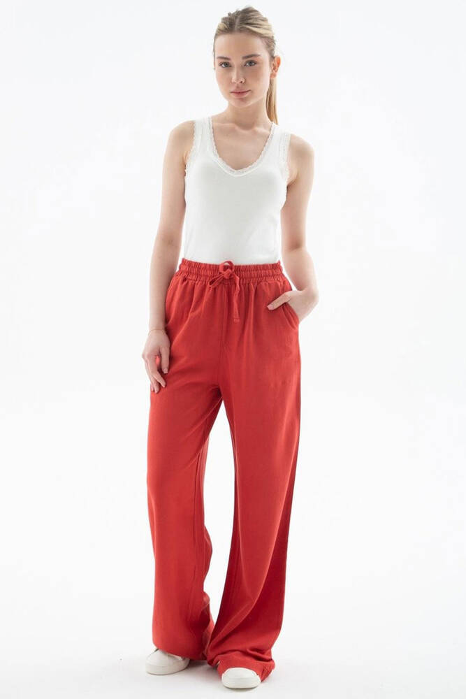 Kadın Keten Pantolon 25Y0608K1 Turuncu 