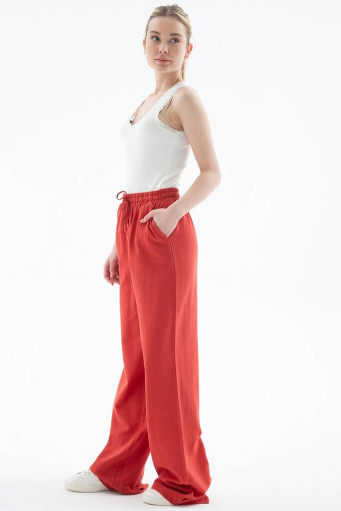 Kadın Keten Pantolon 25Y0608K1 Turuncu 