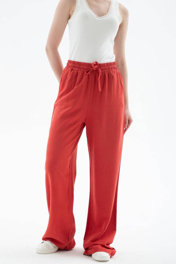 Kadın Keten Pantolon 25Y0608K1 Turuncu 