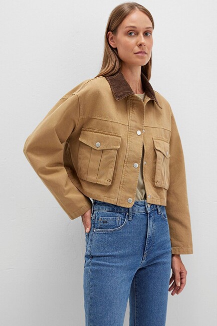 Kadın Kısa Ceket 1110739-81388 Bej (1)