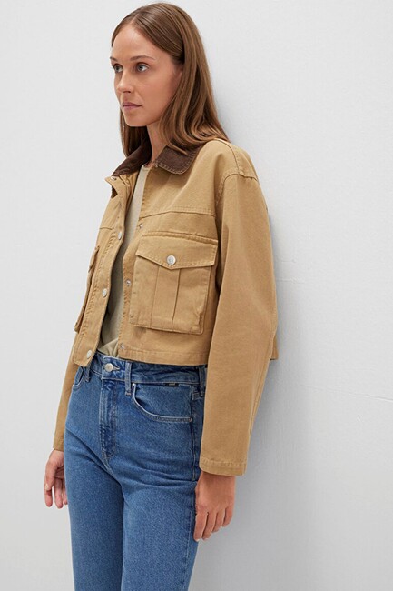 Kadın Kısa Ceket 1110739-81388 Bej (2)