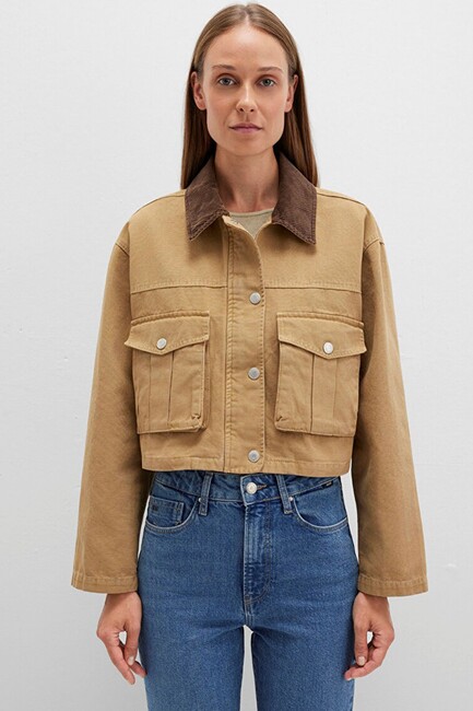 Kadın Kısa Ceket 1110739-81388 Bej (3)