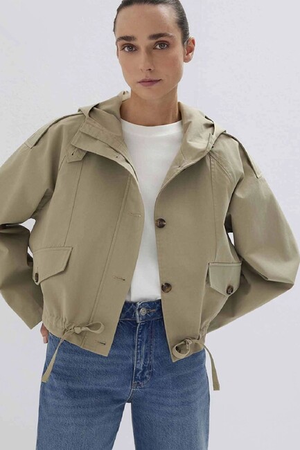 Kadın Kısa Ceket 1110756-70354 Bej (2)