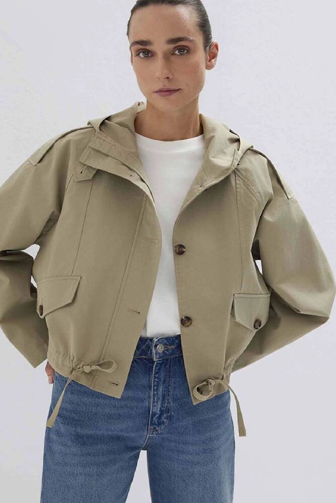 Kadın Kısa Ceket 1110756-70354 Bej 