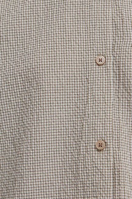 Kadın Kısa Dokuma Gömlek 1211388-83169 Kahve - Thumbnail