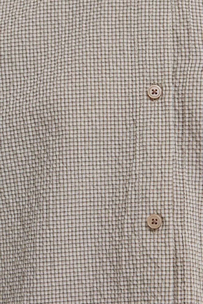 Kadın Kısa Dokuma Gömlek 1211388-83169 Kahve 