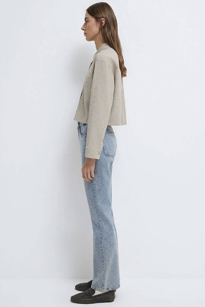 Kadın Kısa Dokuma Gömlek 1211388-83169 Kahve 