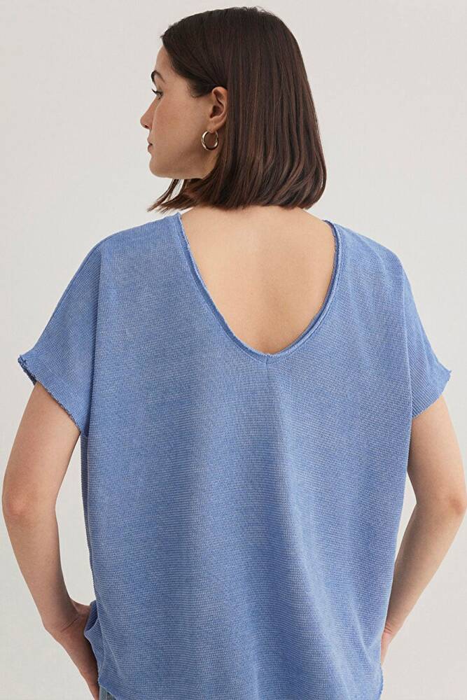 Kadın Kısa Kol Penye 167311-70853 Mavi 