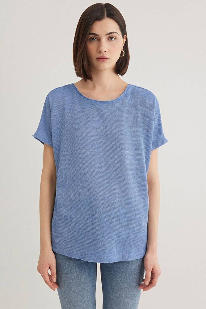 Kadın Kısa Kol Penye 167311-70853 Mavi 