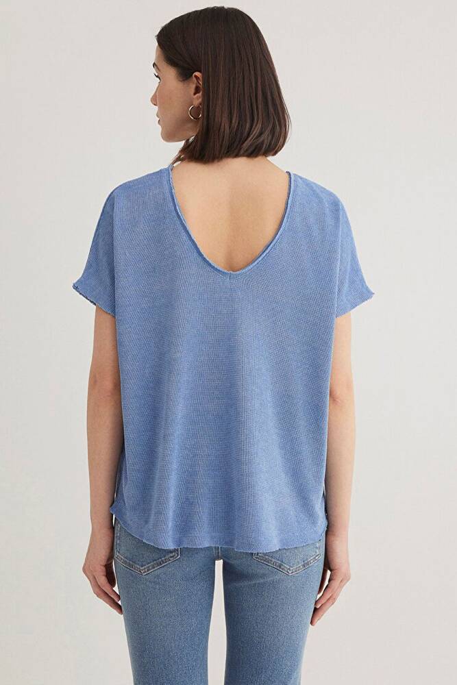 Kadın Kısa Kol Penye 167311-70853 Mavi 