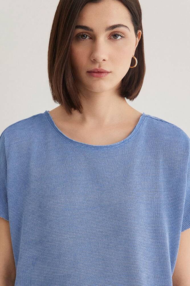 Kadın Kısa Kol Penye 167311-70853 Mavi 