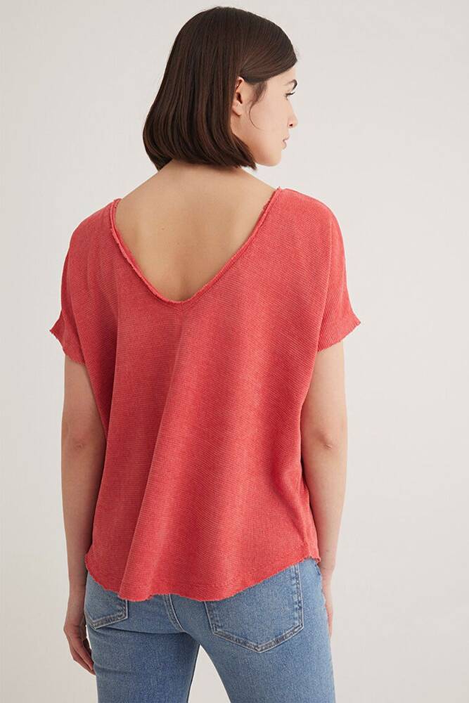 Kadın Kısa Kol Penye 167311-71102 Kırmızı 