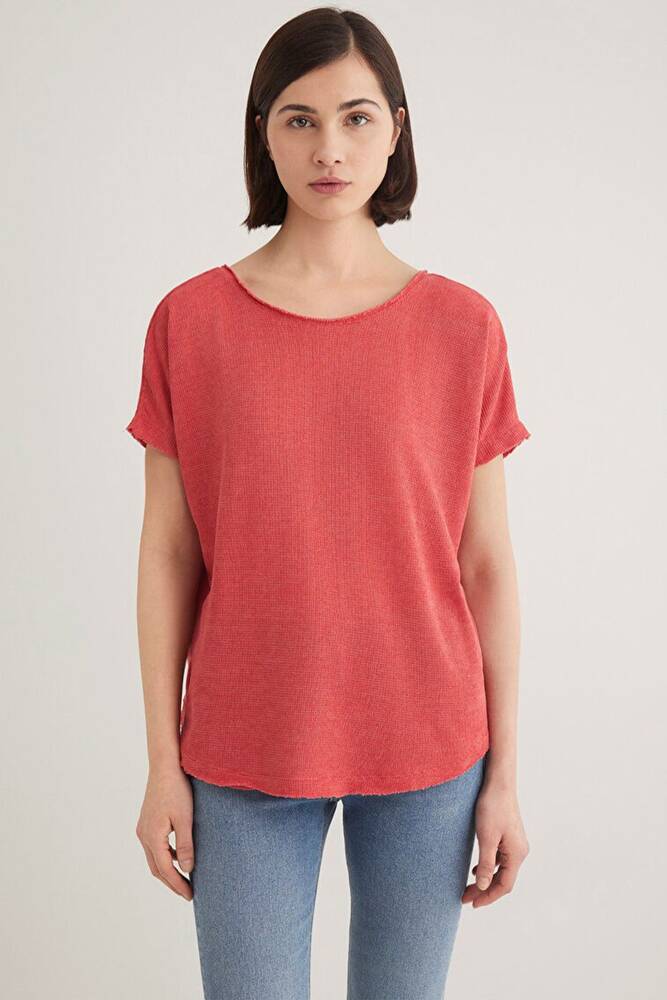 Kadın Kısa Kol Penye 167311-71102 Kırmızı 