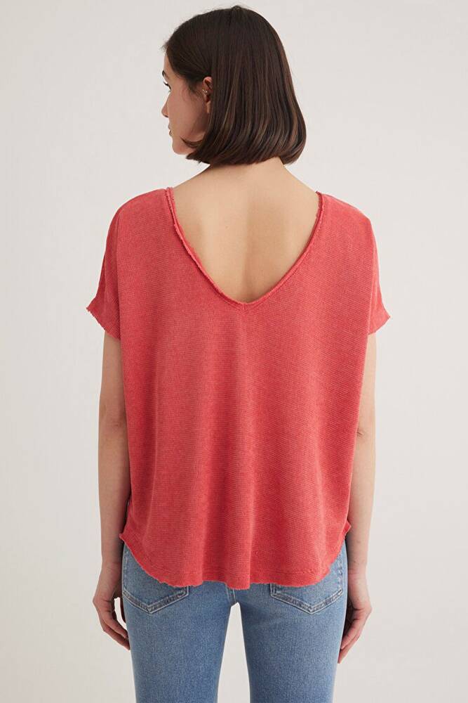 Kadın Kısa Kol Penye 167311-71102 Kırmızı 