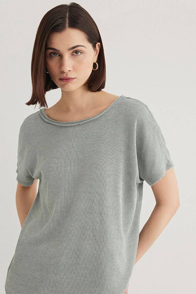 Kadın Kısa Kol Penye 167311-81325 Yeşil 