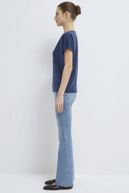 Kadın Kısa Kol Tişört 167245-70487 Mavi - Thumbnail