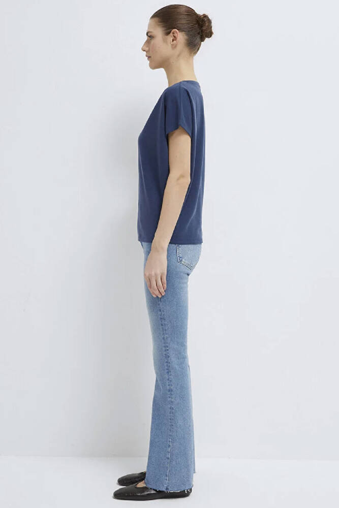 Kadın Kısa Kol Tişört 167245-70487 Mavi 