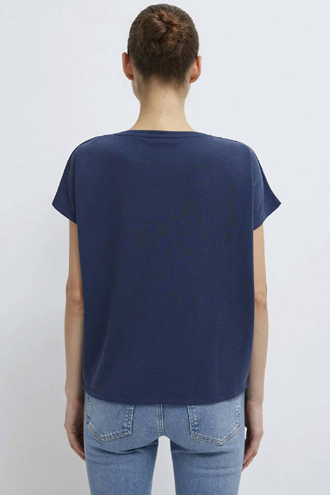 Kadın Kısa Kol Tişört 167245-70487 Mavi 