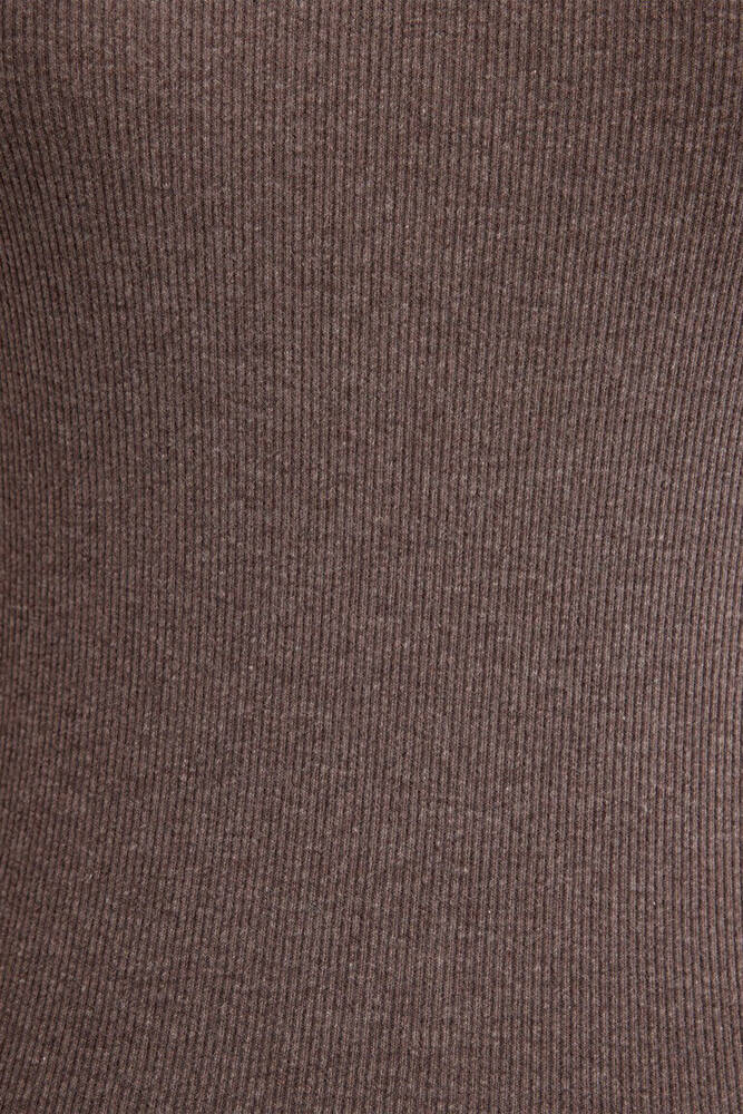 Kadın Kısa Kollu Basic Tişört 1613081-88533 Kahve 