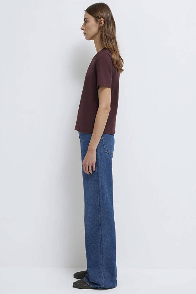 Kadın Kısa Kollu Basic Tişört 1613788-70223 Bordo 