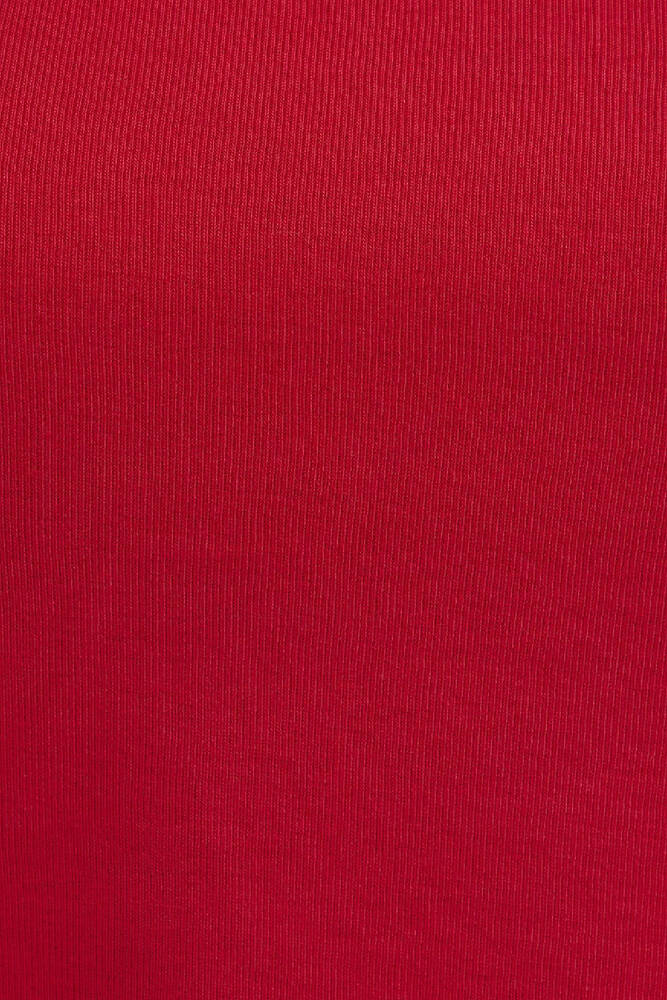 Kadın Kısa Kollu Basic Tişört 1613807-82054 Kırmızı 
