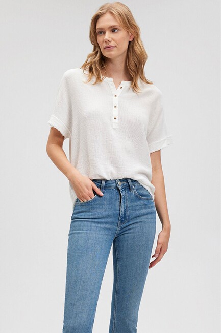 Kadın Kısa Kollu Bluz 1210489-70057 Beyaz (3)
