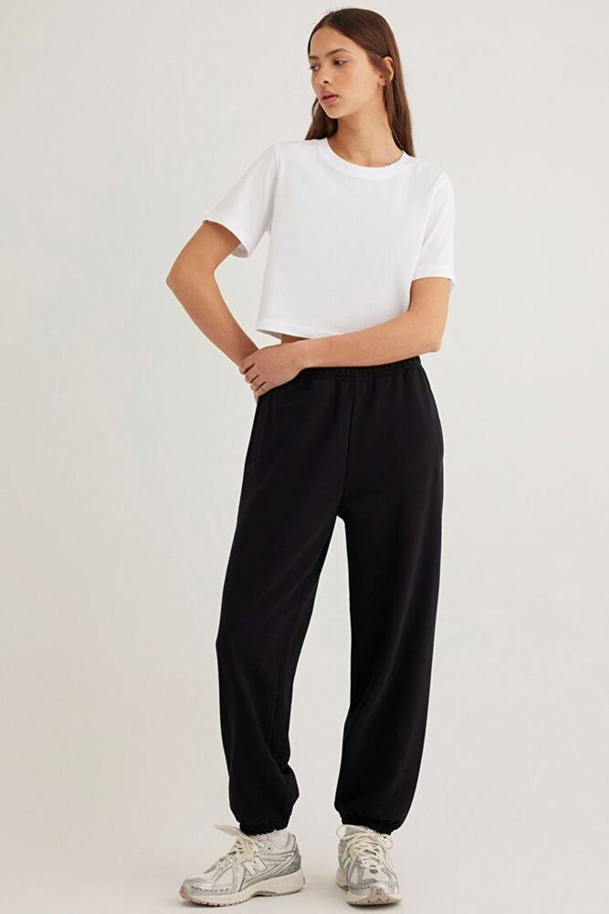 Kadın Kısa Kollu Crop Tişört 1613072-620 Beyaz 