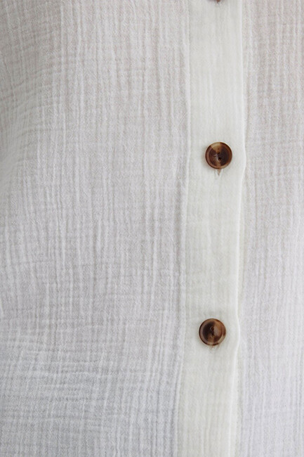 Kadın Kısa Kollu Gömlek 1210758-70057 Beyaz - Thumbnail