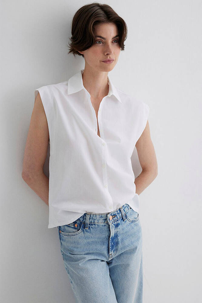 Kadın Kısa Kollu Gömlek 1211092-620 Beyaz 