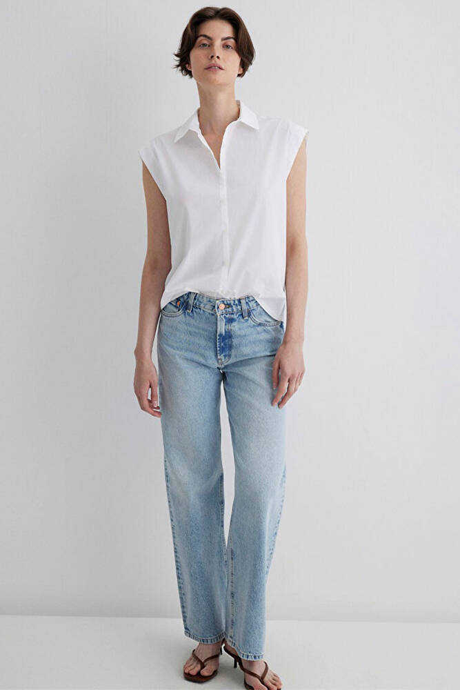 Kadın Kısa Kollu Gömlek 1211092-620 Beyaz 