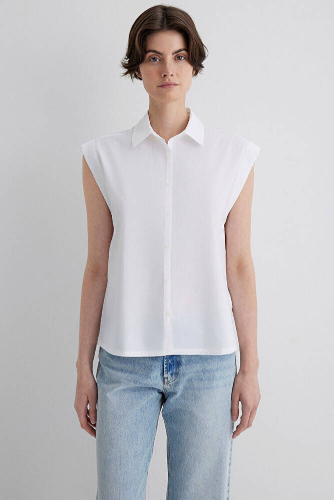 Kadın Kısa Kollu Gömlek 1211092-620 Beyaz 