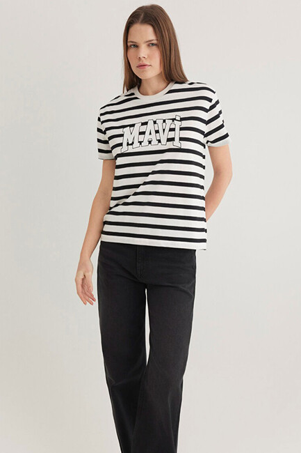 Kadın Kısa Kollu Logo Tişört 1611360-84041 Siyah (2)