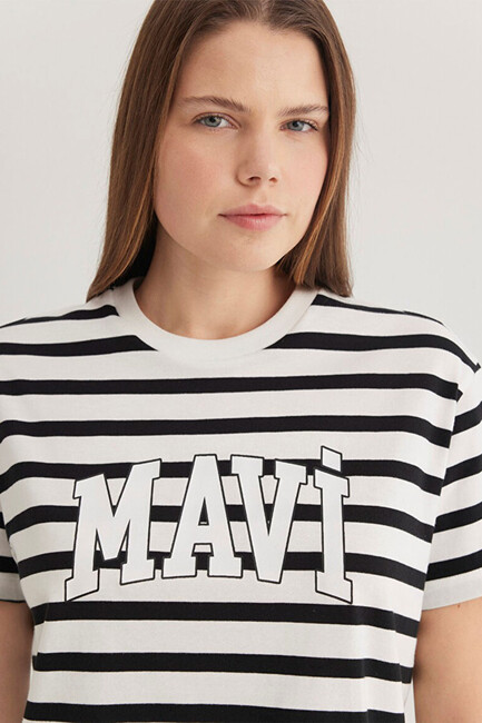 Kadın Kısa Kollu Logo Tişört 1611360-84041 Siyah - Thumbnail