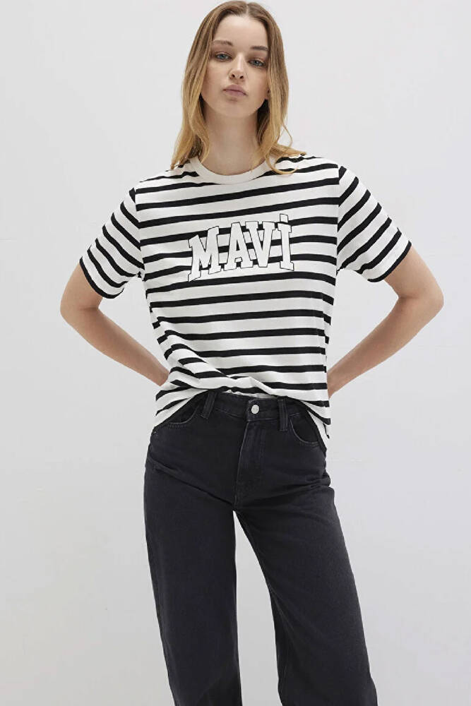 Kadın Kısa Kollu Logo Tişört 1611360-84041 Siyah 