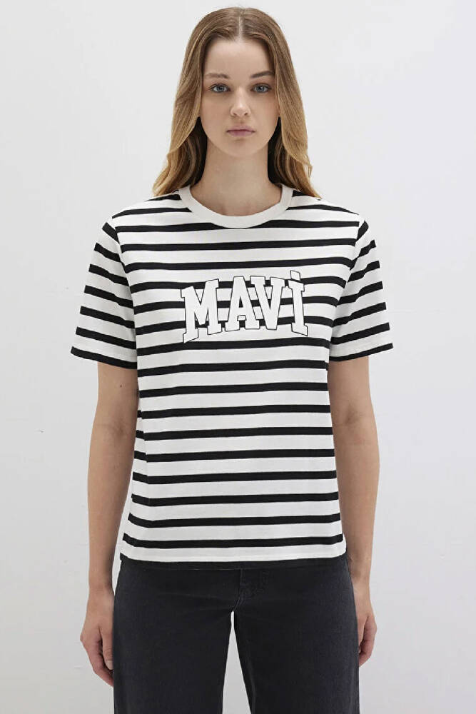 Kadın Kısa Kollu Logo Tişört 1611360-84041 Siyah 