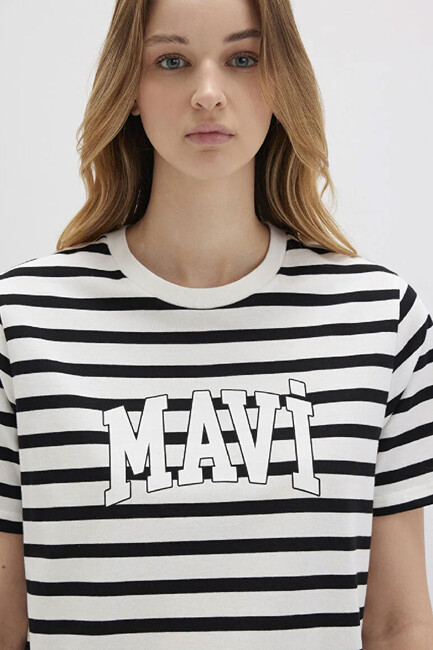 Kadın Kısa Kollu Logo Tişört 1611360-84041 Siyah - Thumbnail