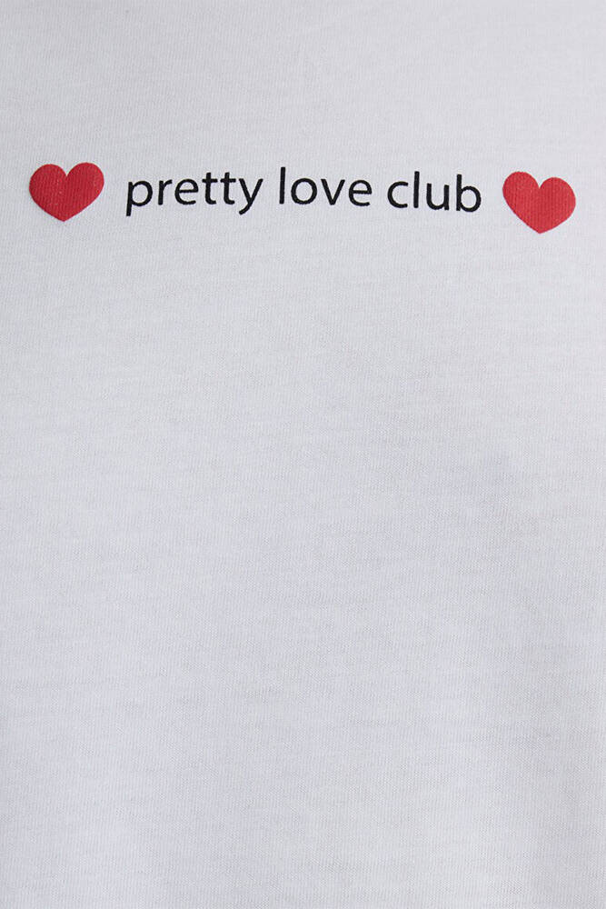 Kadın Kısa Kollu Modelli Penye 1613208-620 Beyaz 