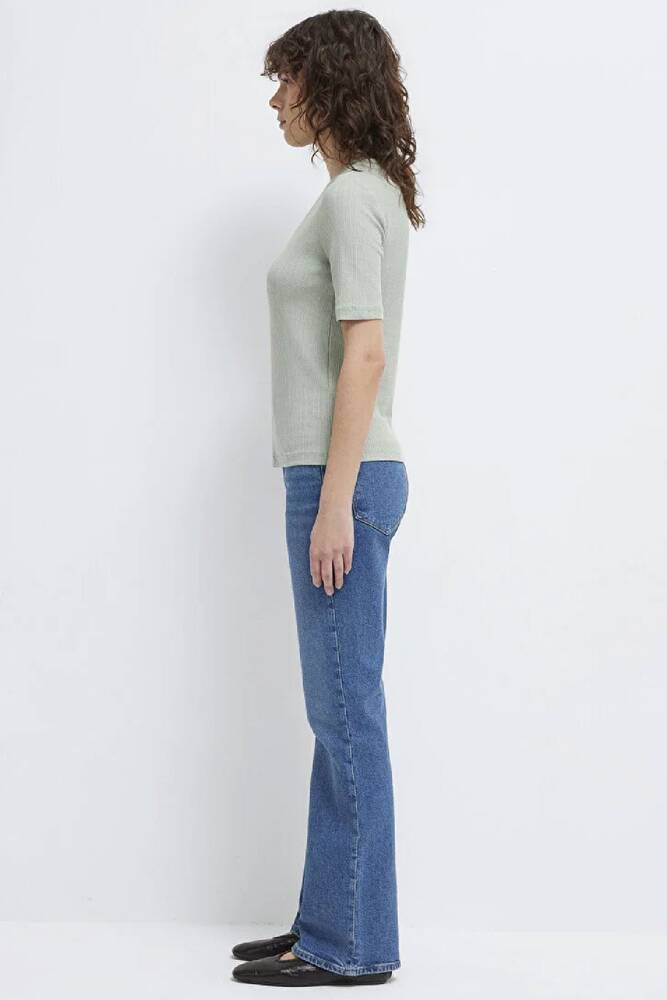Kadın Kısa Kollu Modelli Penye 1613761-70113 Yeşil 