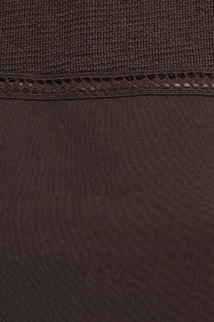 Kadın Kısa Kollu Modelli Penye 1613969-70236 Kahve - Thumbnail