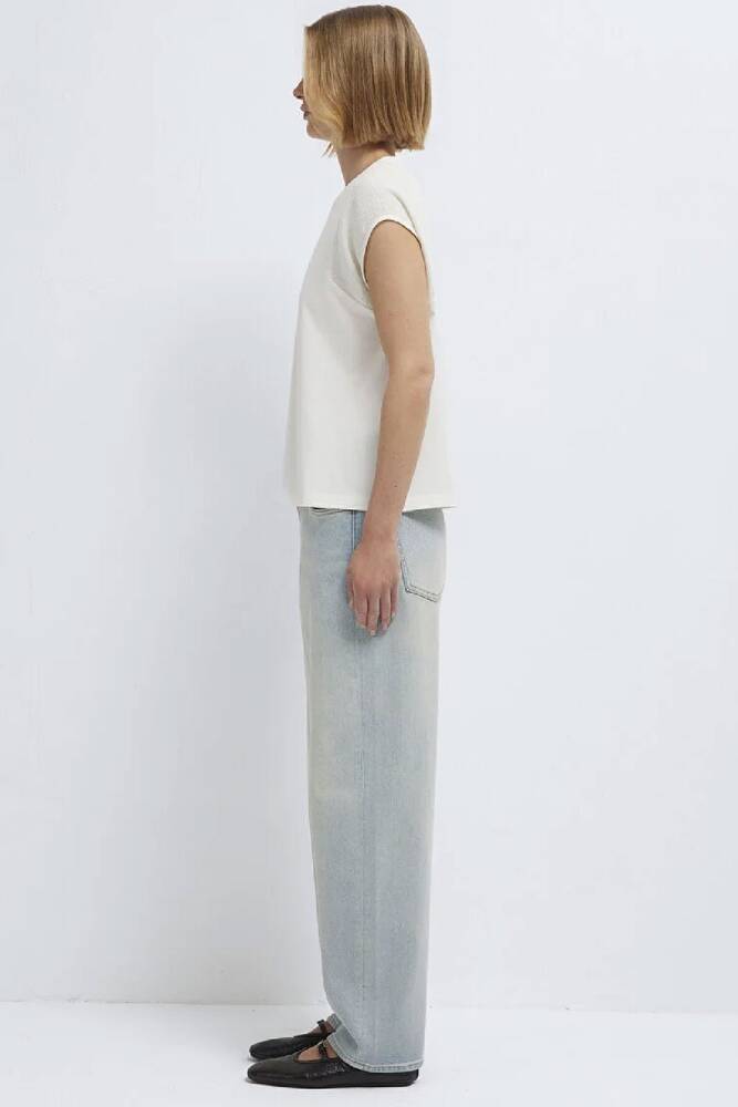 Kadın Kısa Kollu Modelli Penye 1613970-70057 Ekru 