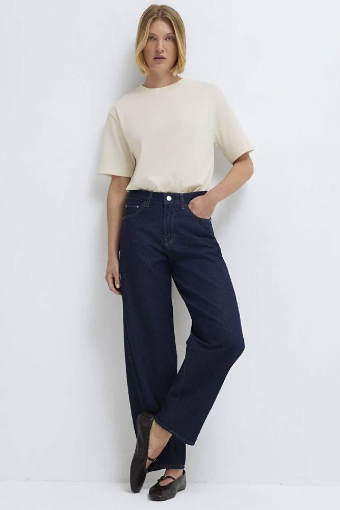 Kadın Kısa Kollu Modelli Penye 1613979-70048 Ekru 