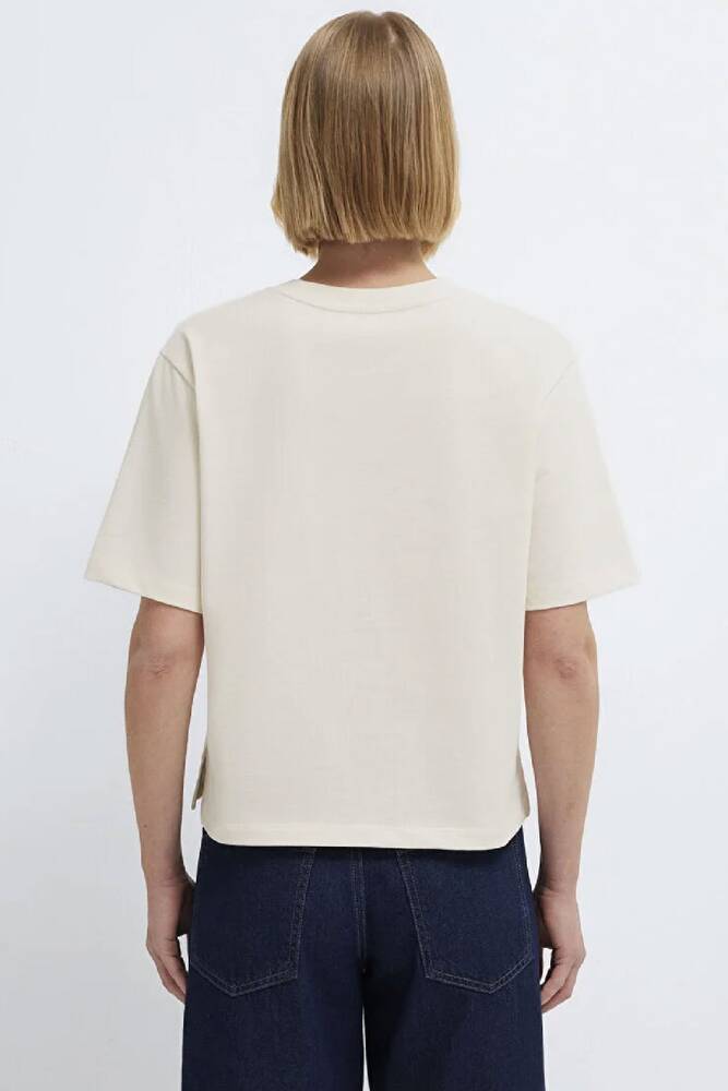Kadın Kısa Kollu Modelli Penye 1613979-70048 Ekru 
