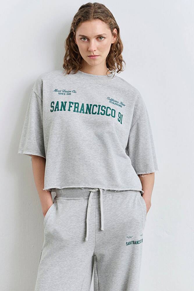 Kadın Kısa Kollu Sweat 1S10384-83096 Gri 