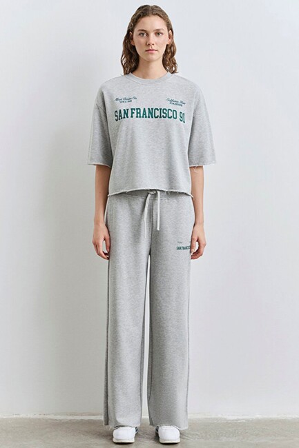 Kadın Kısa Kollu Sweat 1S10384-83096 Gri (2)