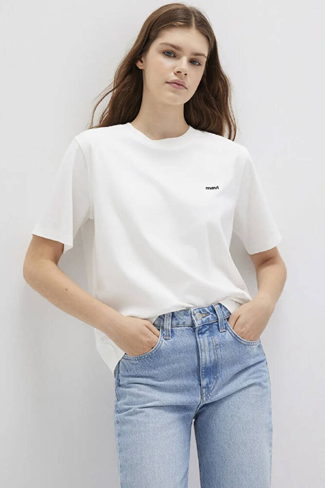 Kadın Kısa Kollu Tişört 1612122-70057 Beyaz 