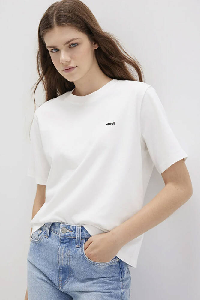 Kadın Kısa Kollu Tişört 1612122-70057 Beyaz 