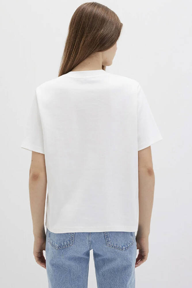 Kadın Kısa Kollu Tişört 1612122-70057 Beyaz 