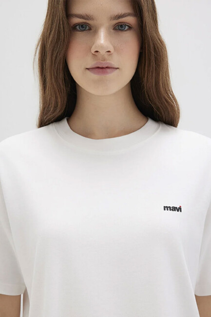 Kadın Kısa Kollu Tişört 1612122-70057 Beyaz - Thumbnail