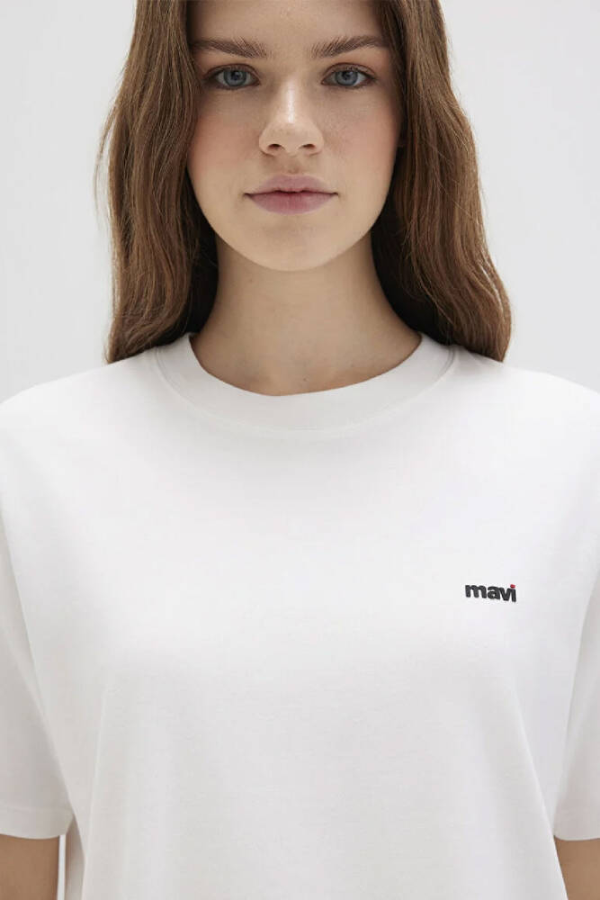 Kadın Kısa Kollu Tişört 1612122-70057 Beyaz 