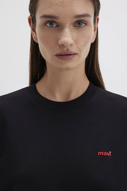 Kadın Kısa Kollu Tişört 1612122-900 Siyah - Thumbnail